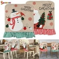 thumbnail image 6 of Spencer Set of 2 Christmas Chair Back Covers Snowman Santa Claus Slipcovers for Dining Room Home Holiday Party Decor, 6 of 8
