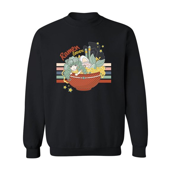 Bowl Of Ramen With Cute Mermaid Sweatshirt Men -Image by Shutterstock, Male XX-Large