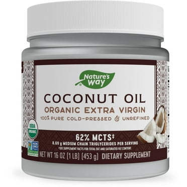 Nature's Way Organic Extra Virgin Coconut Oil, Cold-Pressed & Unrefined, 16 Fl Oz.