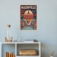 thumbnail image 4 of Vintage Nashville Cityscape Retro U.S. Tourism with Music & Cultural Landmarks Print Poster, 4 of 8