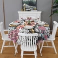 thumbnail image 2 of Pioneer Flower Floral Print Pattern Round Tablecloth 60"x60",Wrinkle Wipeable Table Cloth for Kitchen Dining Room Picnic Patio Party, 2 of 6