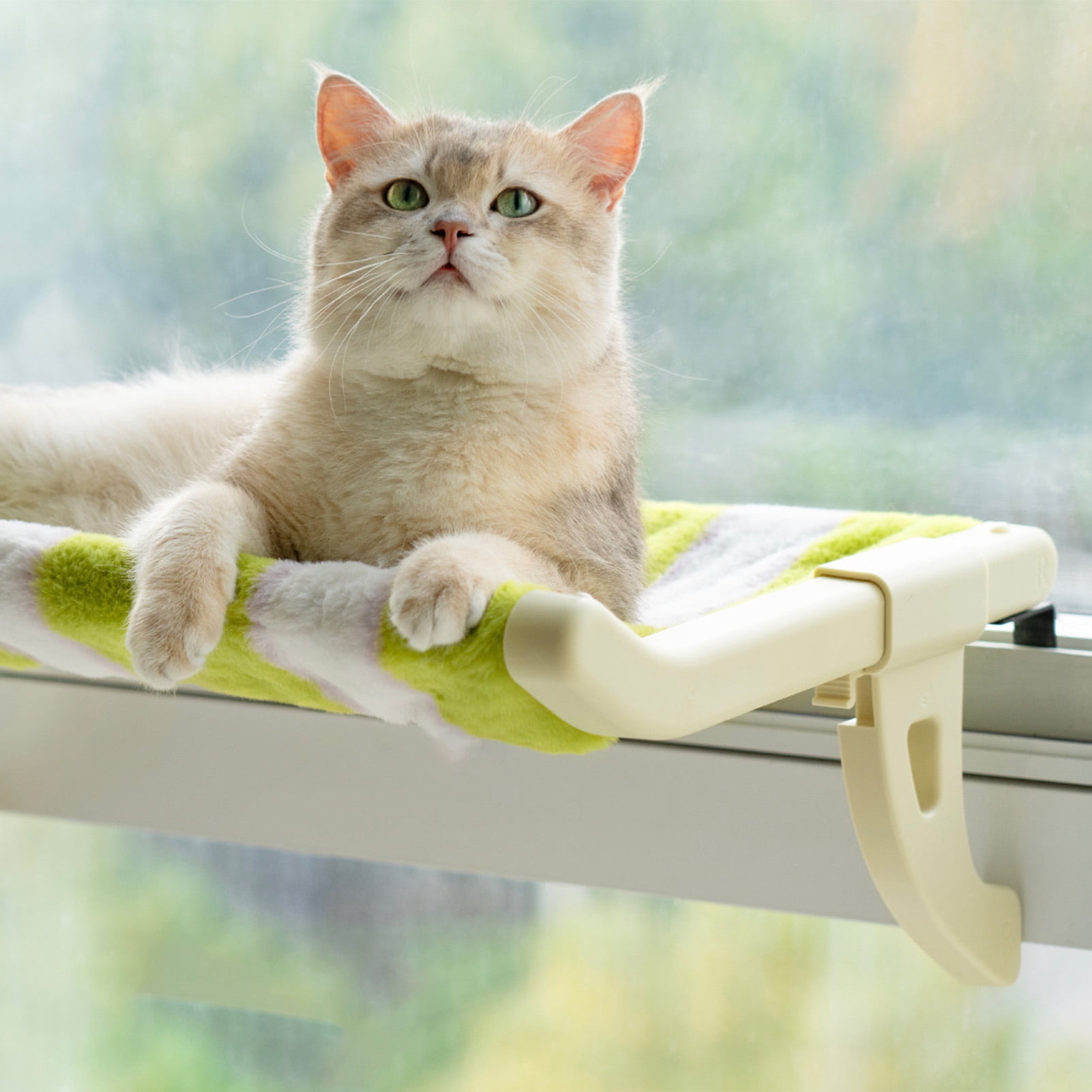 YIFAEUX Cat Hammock Bed Adjustable Bedside Hammock Purr Loft Cats No Drilling Window Perch Cat Bed with Removable Washable Cover for Indoor Cats