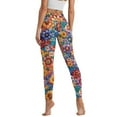 thumbnail image 2 of COEQINE Tummy Control Yoga Pants for Women with Pockets High Waisted Breathable 4-Way Stretch Athletic Leggings Buttery Soft Comfortable Tights, Bohemian Mandala Flower Daisy Floral, 3XL, 2 of 7