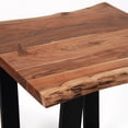 thumbnail image 4 of Rugsotic Carpets Eco-Friendly Handmade Natural Black Vintage Square 26"x26"x24" Acacia Wood & Iron End Table, 4 of 6