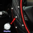 thumbnail image 3 of 1 Pack 15 Inches Elastic Stretch Leather Car Steering Wheel Cover, Bling Diamond Vehicle Decor Accessories for Most Vehicles, Red, 3 of 6