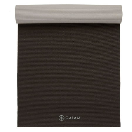 Gaiam Premium 2-Color Yoga Mat, Granite Storm, 5mm