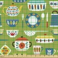 thumbnail image 2 of Ambesonne Tea Party Fabric by the Yard Upholstery, Vintage Kitchen Supplies, 1 Yard, Multicolor, 2 of 5