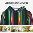thumbnail image 4 of Disketp Colorful Stripes Womens Casual Hoodies Crew Neck Long Sleeve Sweatshirts Pullover Tops-XX-Large, 4 of 7