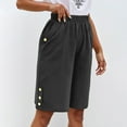 thumbnail image 2 of Pantalones informales de mujer con corte recto y holgado - Pantalones de verano con bolsillos con botón - S-XXXL, 2 of 5