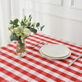 thumbnail image 2 of Checkered Square Tablecloth Waterproof Spillproof Wrinkle Resistant Heavy Weight Soft Gingham Table Cloth for Picnic Dinner and Party Washable Polyester Fabric, 60 x 60 Inch Red and White, 2 of 6