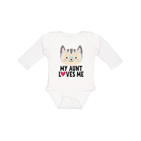 

Inktastic My Aunt Loves Me Niece Cat Gift Baby Girl Long Sleeve Bodysuit