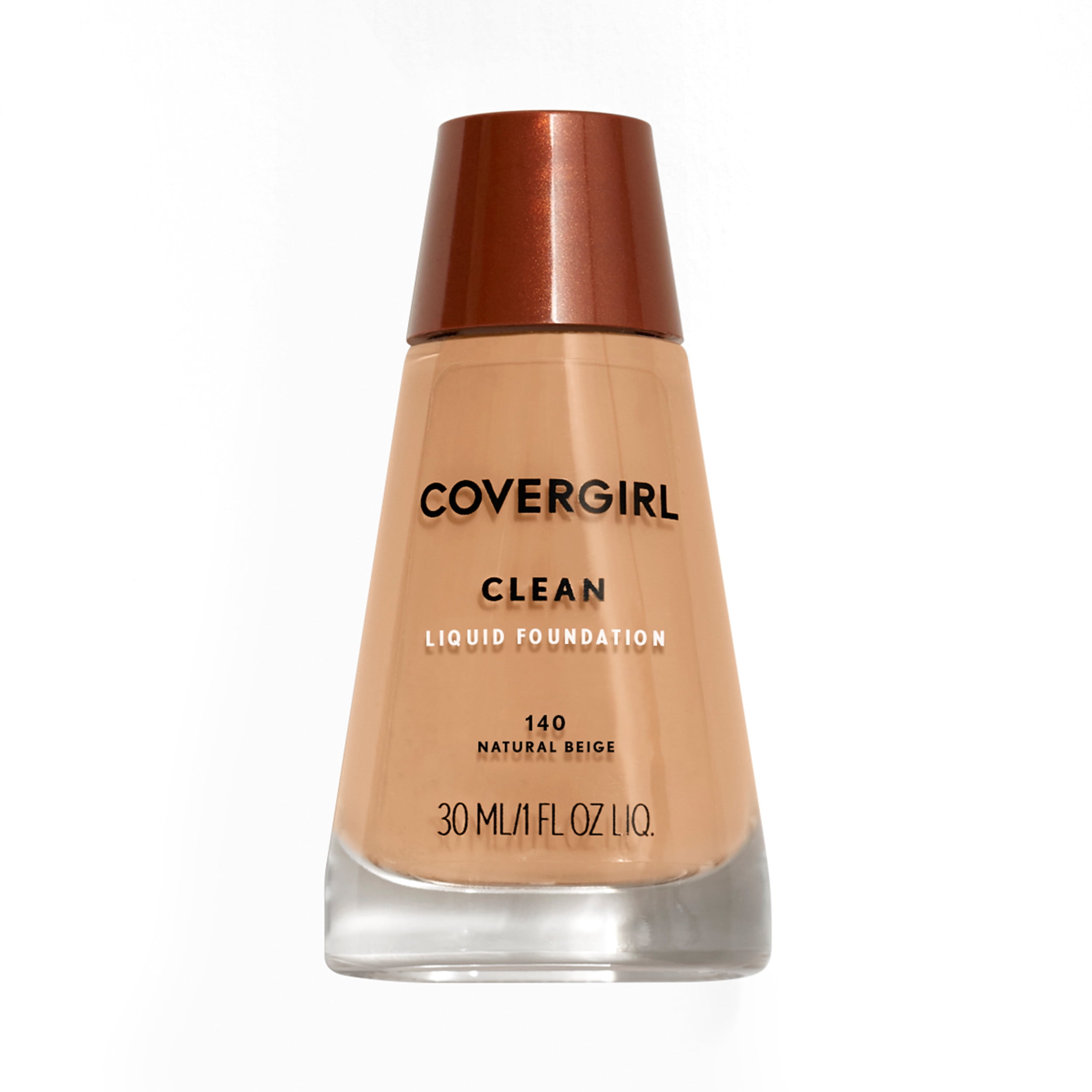 COVERGIRL Clean Liquid Foundation, 140 Nautral Beige, 1 fl oz, Liquid Foundation, Moisturizing Foundation, Lightweight Foundation, Cruelty-Free Foundation, Unscented Foundation