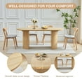 thumbnail image 2 of Table à Manger Ovale en Bois avec Pieds Semi-Circulaires, Grande Table Moderne pour Cuisine et Salle à Manger avec Base à Lattes en Bois pour Style Rustique de Ferme, Salle de Réunion Salle de Réception, Serré (Naturel), 2 of 12