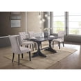thumbnail image 6 of 5pc Gray Wood Dining Set with Light Gray Linen Fabric Seats, 6 of 6
