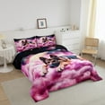 thumbnail image 3 of Hunting Dog Comforter Set King Size,Wolf Dog Bedding Sets 3Pcs Teens Men Room Decor,3D Pet Animals Quilt Set Dreamy Sweet Pink Cloud Duvet Insert,2 Pillowcases, 3 of 7