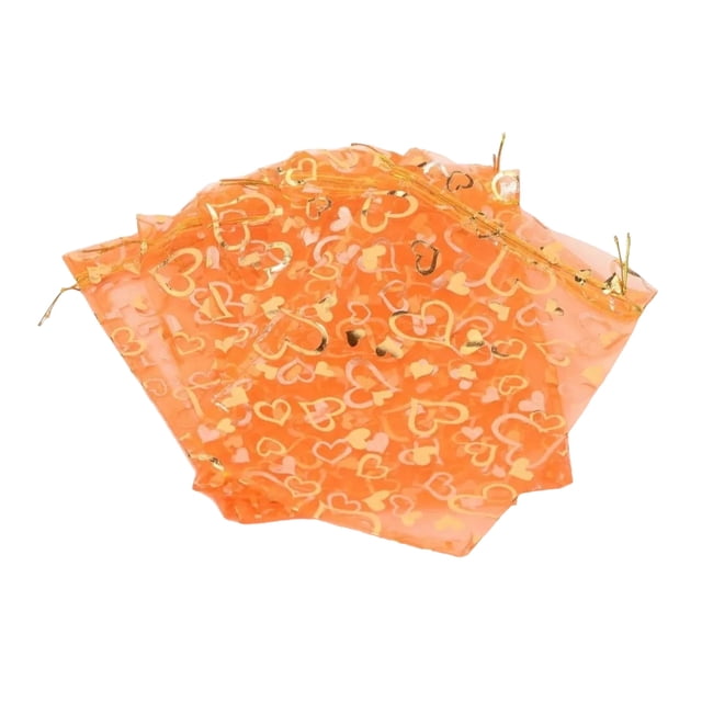 Wosthever Paquete de 100 bolsas de embalaje, bolsas de regalo multicolor ajustables, impresión de dulces, bolsillo, boda, fiesta de Navidad, Almacenamiento y organización del hogar Naranja 7*9cm