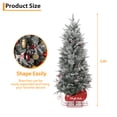 thumbnail image 6 of 4.5 ft Pre-Lit Christmas Tree, Snow Flocked Artificial Xmas Tree with LED Lights & Sleigh Base for Holiday Home Office Party, 6 of 8