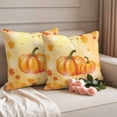 thumbnail image 2 of Orange Pumpkin Outdoor Waterproof Pillow Covers, Fall Maple Leaves Ombre Thanksgiving Decorative Square Throw Pillowcase Sofa Cushion Sham for Patio/Couch/Chair, 24"x24" 2 Pack, 2 of 8