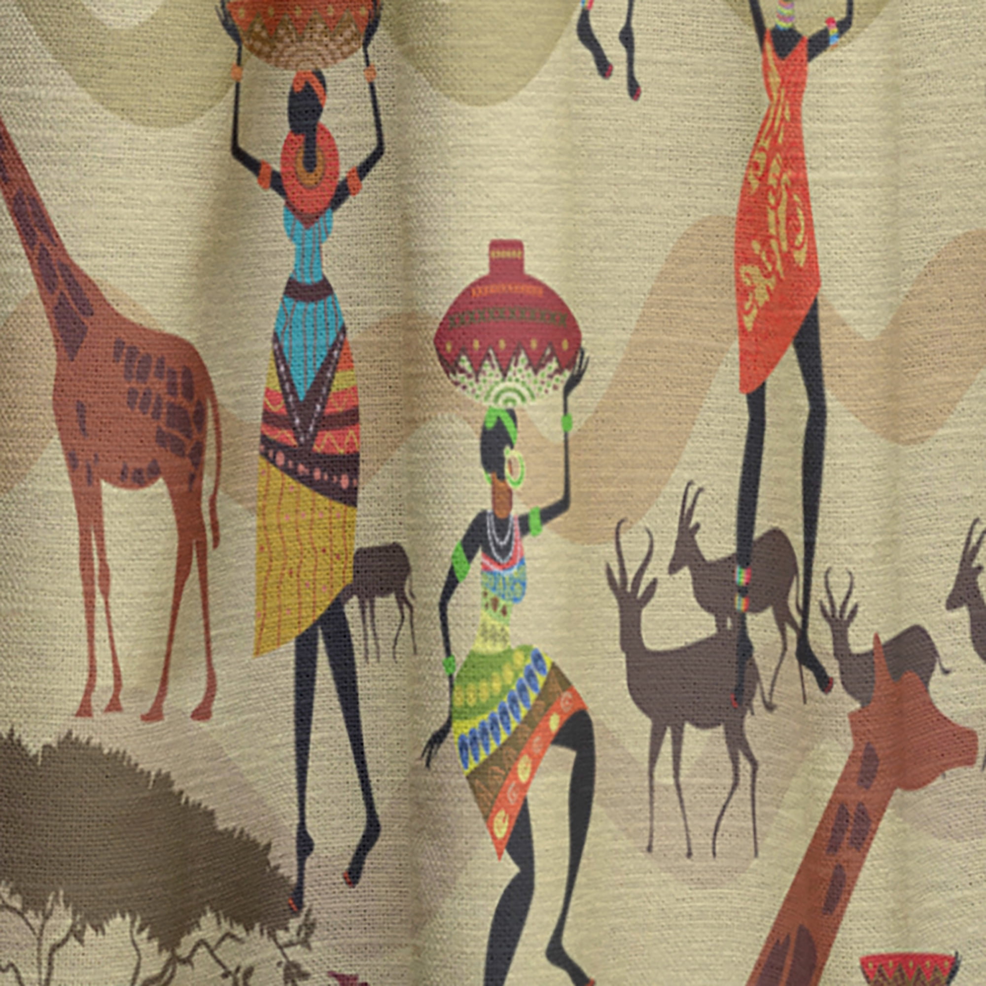 Designart 'African Women With Texture' Tropical Curtain Panel
