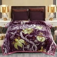 thumbnail image 2 of JML Fleece Bed Blanket Queen ,2 Ply Soft Warm Plush Blanket,Purple Floral,79" x 89",5.3lb, 2 of 6