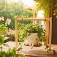 thumbnail image 4 of Swing Face Planter Pot for String of Pearls, Cute Resin Hanging Head Planter with Drainage Hole and Wooden Stand, 5.7-Inch, 4 of 9