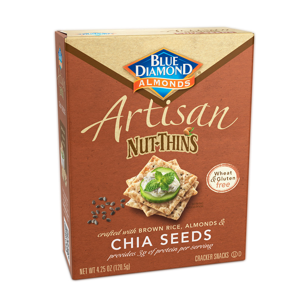 Artisan Nut Thins Crackers with Chia Seeds, 4.25ounce Box