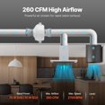 thumbnail image 3 of 4" to 4.5" Radon Mitigation Fan System, Quiet 260 CFM Inline Duct Fan with Waterproof ABS Housing, Low Noise 47dB Ventilation Exhaust Fan with Couplers, Durable Sealed Design for Basement, Attic, 3 of 11