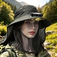 thumbnail image 2 of Solar Fan Wide Brim Sun Hat with Full Mesh Face Neck Flap, Solar Powered Ventilated UV Protection Bucket Hat for Fishing Gardening Camping Hiking, 2 of 4