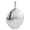 thumbnail image 1 of 3'.5" X 11'.5" X 16" Silver Aluminum Large Long Neck Disc Vase, 1 of 1