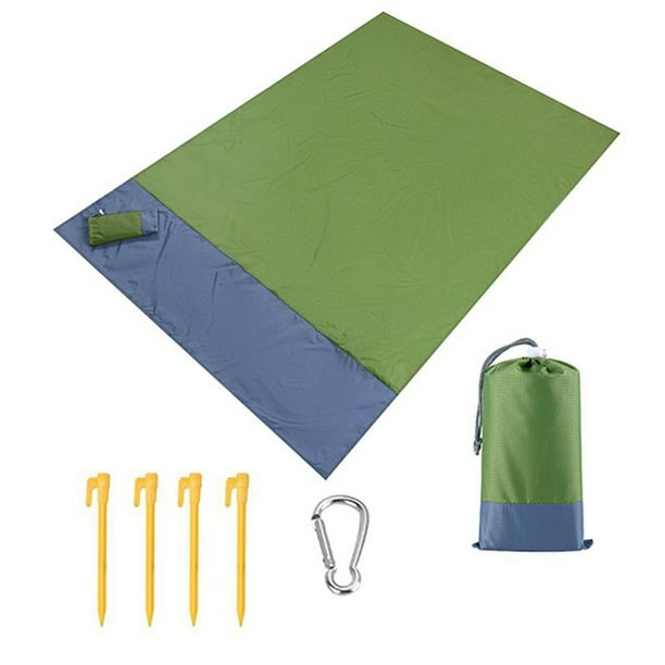 Manta de playa resistente a la arena, extragrande, compacta y de secado rápido, portátil para acampar al aire libre.