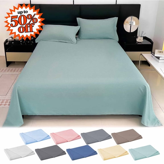 FEOLGEHLY Small/Twin/Full/Queen/King Sheets 59x91in 100% Cotton Microfiber Flat Bed Sheets Only Sofa Cover Washable Wrinkle Free Deep Pocket Sheets Fade Stain Resistant Breathable Bed Sheets(Yellow)