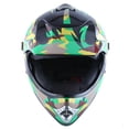 thumbnail image 4 of WOW Youth Kids Motocross BMX MX ATV Dirt Bike Helmet Spider Green Camo, 4 of 6