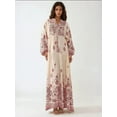 thumbnail image 5 of Printed V-neck Maxi Dress with Button Detail, 5 of 6
