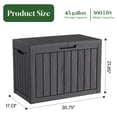 thumbnail image 2 of Joxxoaa 45 Gallon Resin Deck Box, Lockable Patio Outdoor Storage Box for Furniture, Garden Tools and Tools Storage, Waterproof Outside Storage Boxes - Black, 2 of 7