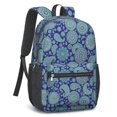 thumbnail image 2 of Paisley and Damask Blue Pattern 17" Waterproof Oxford School Backpacks for Teens, S-Shape Padded Straps, for School, Travel, Hiking, Camping, 2 of 5