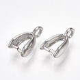 thumbnail image 2 of Brass Ice Pick Pinch Bails Real Platinum Plated 11.5x6.5x3.5mm Hole: 1.8mm Pin: 1mm, 2 of 3