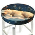thumbnail image 3 of Hirioo Starry Sky Sleep White Bear for Round Bar Stool Seat Covers Washable Stool Cushion Slipcover Elastic Bar Chair Covers for 12-14 Inch Chair-13 inch, 3 of 7