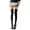 Black, variant on LUOGENLI Ladies Solid‑Color Velvet Over Knee Socks, Stretchy Opaque Thigh High Long Socks, Fashion High‑Top Socks for Daily Outfit School Cosplay White One Size