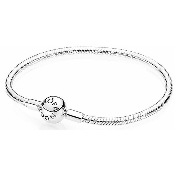 Pandora Moments Women's Sterling Silver Snake Chain Charm Bracelet with ...