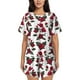 thumbnail image 1 of Balery Rose Flowers Conjunto de Pijama para Mujer con Estampado, Dos Piezas de Manga Corta y Shorts, Ropa de Dormir Suave con Cuello Redondo y Bolsillos-X-Large, 1 of 6