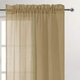 thumbnail image 2 of DWCN Taupe Sheer Curtains Semi Transparent Voile Rod Pocket Curtains for Bedroom and Living Room, 52 x 54 inches Long, Set of 2 Panels, 2 of 6