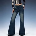 thumbnail image 2 of Women's Distressed Light Wash Wide Leg Jeans High Waisted Style, 2 of 9