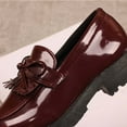 thumbnail image 6 of Ynynloco Girls Patent Leather Slip-On Penny Loafers Flats Bow Tassel Oxfords Dress Shoes, 6 of 9
