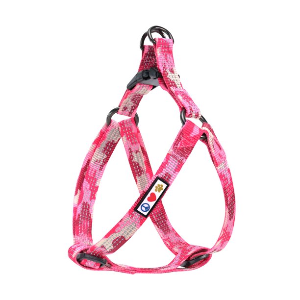 Arnés para perros Pawtitas, reflectante, ajustable, S, camuflaje, rosa