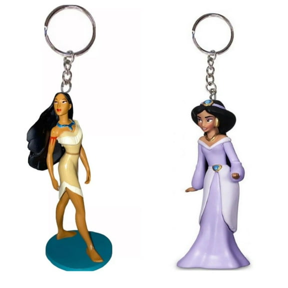 Princess Pocahontas & Purple Jasmine PVC Key Ring Keychain Figure Figurine Charm