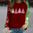 bihdrety Sweatshirts Women Fashion Christmas Tree Print Color Long