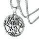 thumbnail image 1 of Zhuge Colgante de collar hecho a mano, collar de árbol de la vida con patrón de pentagrama lunar (plata), 1 of 1