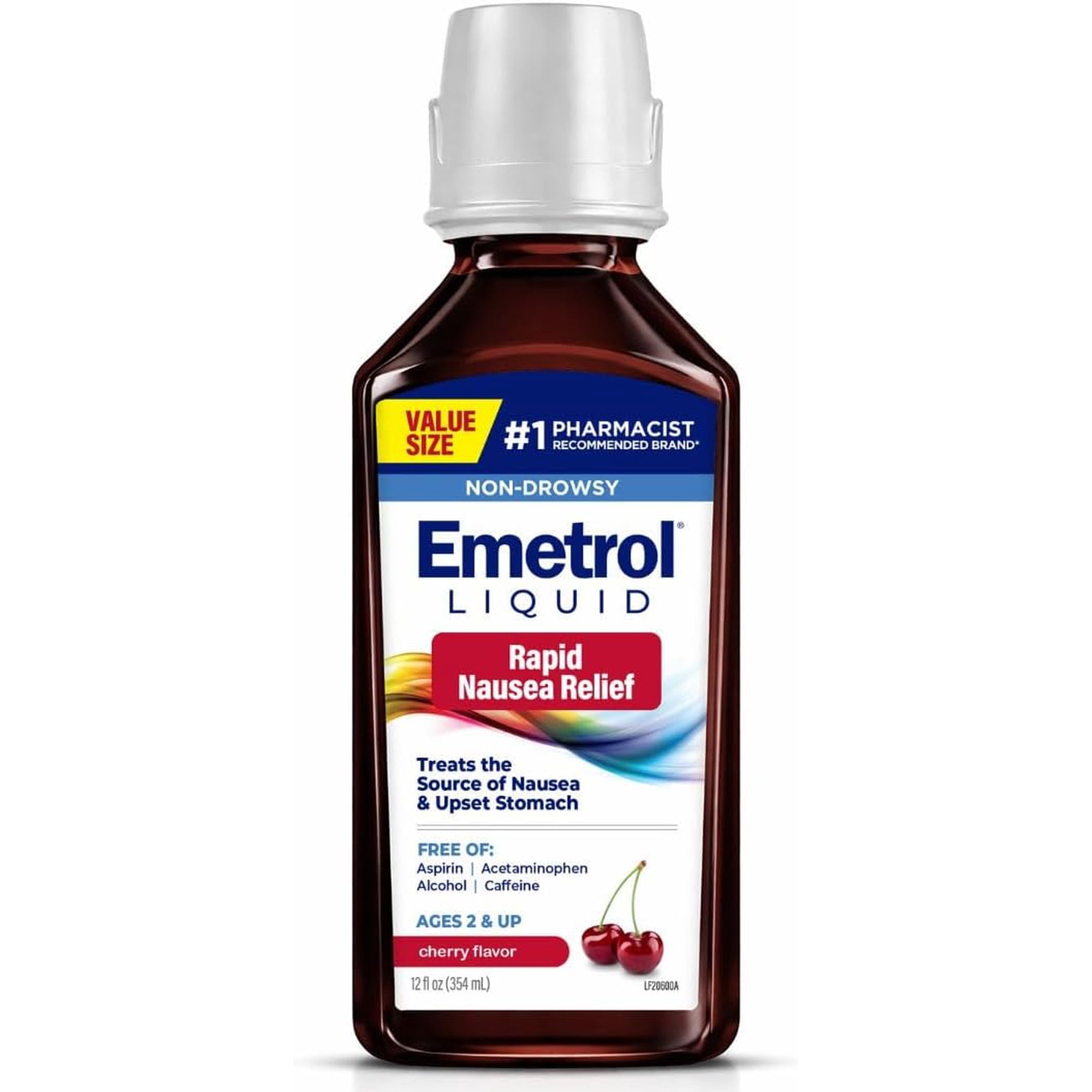 Emetrol Nausea and Upset Stomach Relief Liquid Medication, Cherry, Value Size, 12 fl oz