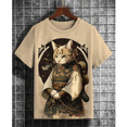 thumbnail image 3 of Camiseta de hombre con diseño de gato de anime, camiseta de manga corta con estampado 3D de dibujos animados, ropa de hombre, camiseta para hombre, camisetas casuales de uso diario vintage, 3 of 5