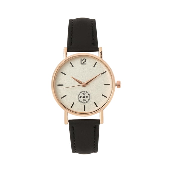 Yungyresw Women's Classic Quartz Watch Easy Read Round Dial Leather Strap Wristwatch Classic Vintage Style Fashion Watches Black